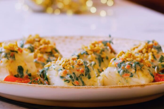 bacalhau ao molho de espinafre