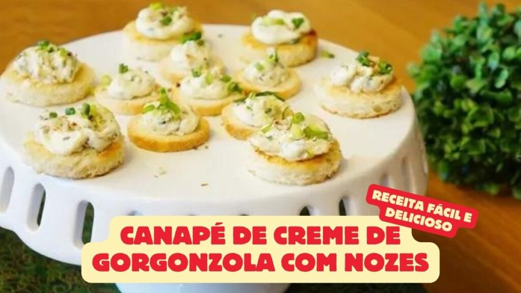 Canapés de Creme de Gorgonzola com Nozes