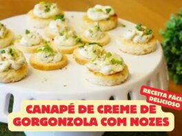 Canapés de Creme de Gorgonzola com Nozes