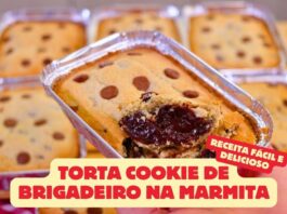 Torta Cookie de Brigadeiro na Marmita