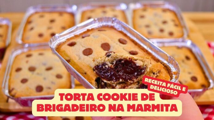 Torta Cookie de Brigadeiro na Marmita